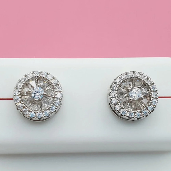 "925 Sterling Silver Cubic Zirconia Earrings, U19254594 - Picture 1 of 11